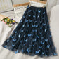 Super fairy sweet, butterfly long gauze skirt, new high waist skirt  3673