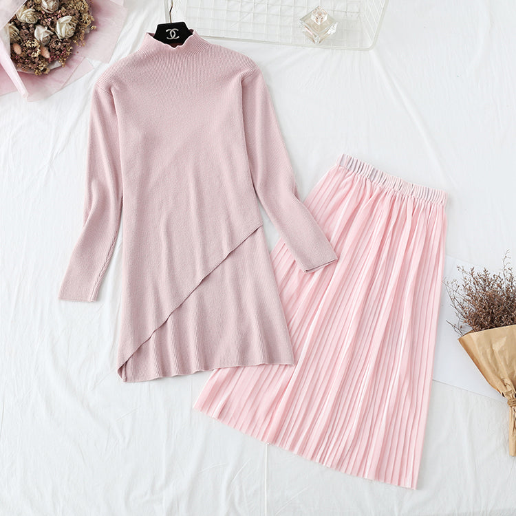 New beveled sweater + velvet skirt  4468