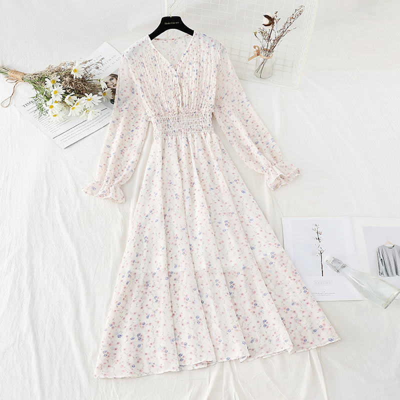 Robe fleurie coupe vent douce jupe slim tempérament slim 4088