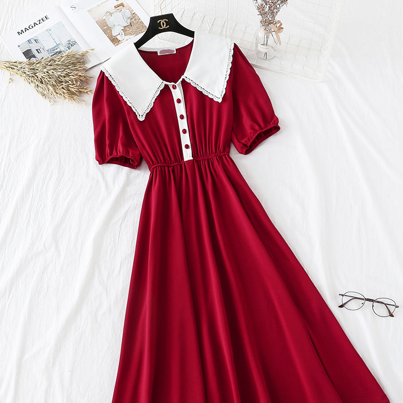 Sen Department sweet temperament baby collar small fresh long skirt  4222