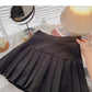 New Korean version of foreign style age reduced high waist pleated skirt  5439