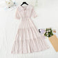 Sweet baby collar floral dress gentle wind and snow spinning dress  4883