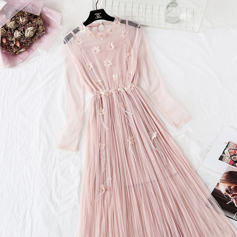 Three dimensional flower suspender bottomed skirt fairy super fairy series  4355