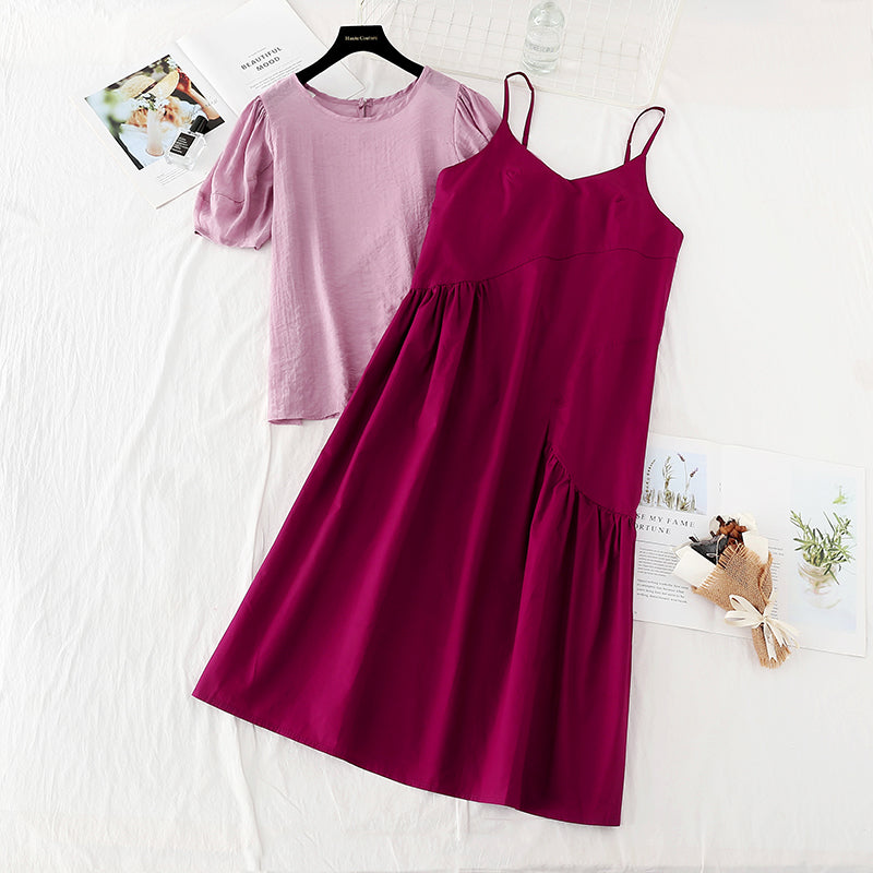 New French retro western style aging skirt two piece set  4641