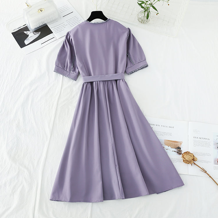 The new waist is slim, goddess skirt is cool, French solid long skirt  4672