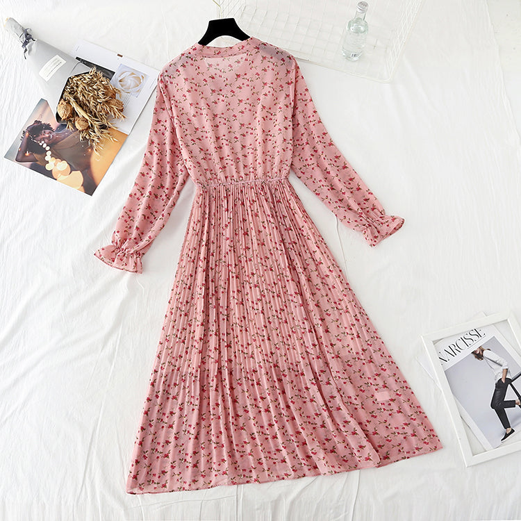 Neu langärmliger französischer Retro-Faltenrock Fairy Super Fairy Serie 4549