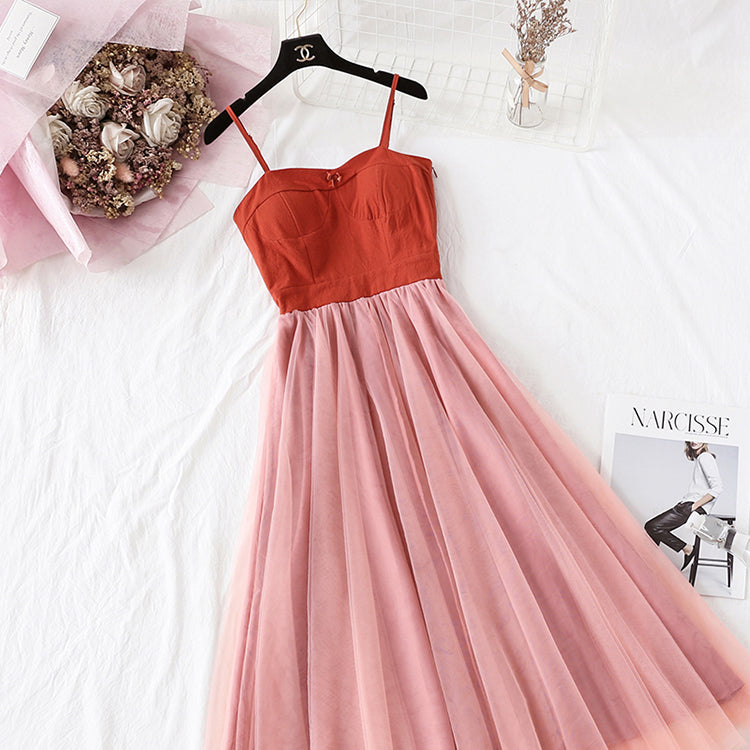 Super xiansen retro wisdom smoked French Platycodon skirt  4458