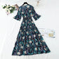 V-neck temperament slim waist long skirt seaside resort beach skirt  4257