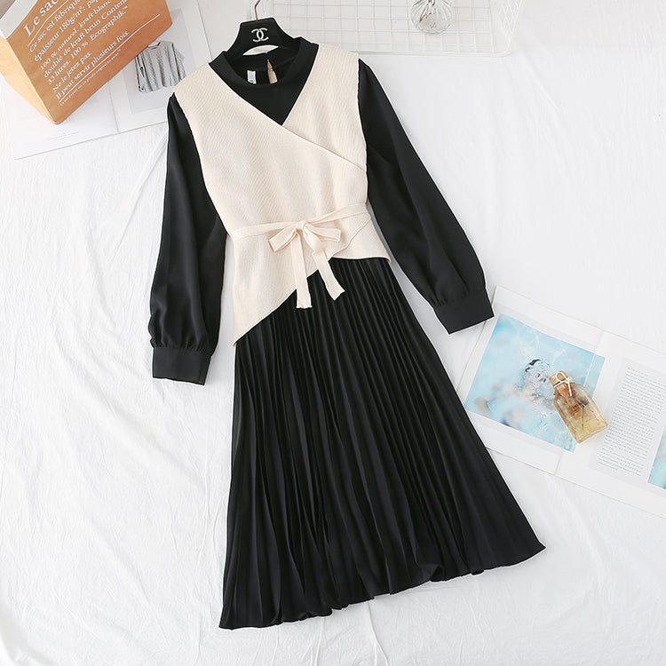 New high cold imperial sister WindNet red foreign style skirt two-piece suit  4539