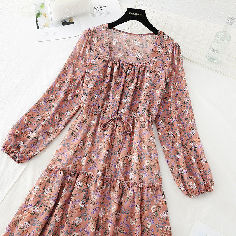 New women's Collar Chiffon Floral Dress  4716