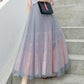 High waist skirt, spliced double gauze skirt, big A-line skirt, fairy bouffant skirt  3686