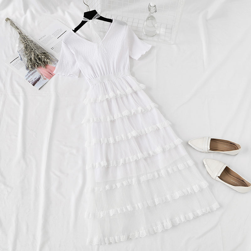 Robe en gaze de dentelle de gâteau populaire 4327