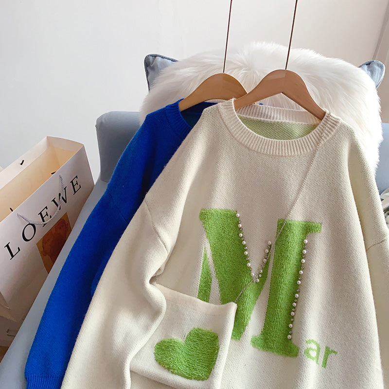 Korean lazy wind soft milk sweater  5193