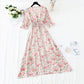 New French retro gentle fairy long skirt Short Sleeve Chiffon first love skirt  4854