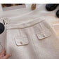 Korean retro small fragrance bright silk high waist A-shaped skirt  5393
