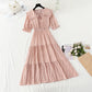 Sweet baby collar floral dress gentle wind and snow spinning dress  4883