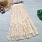Two-sided to wear, lace patchwork ruffled A-line skirt, high waist puffy pleated skirt  3679