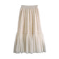 Hollow Splicing Mesh Skirt, High Waist Skirt  3685