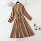 New Ruffle age reducing slim corduroy dress  4753