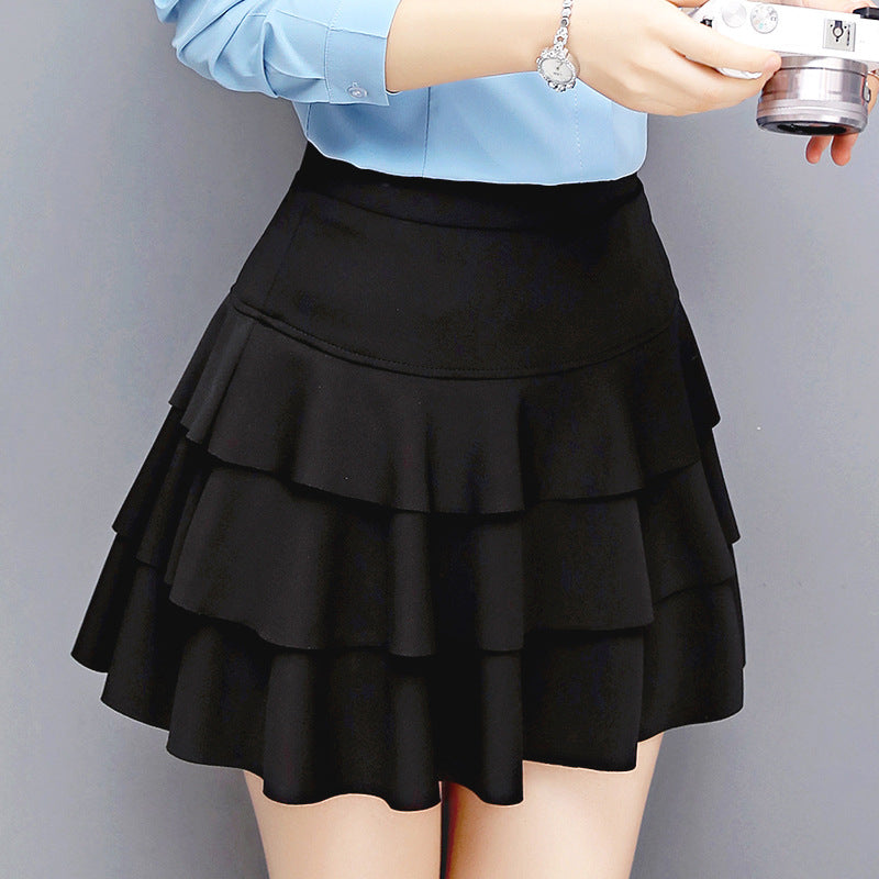 New style, large size chiffon skirt, pleated elastic high waist, A-line bottom skirt  3660