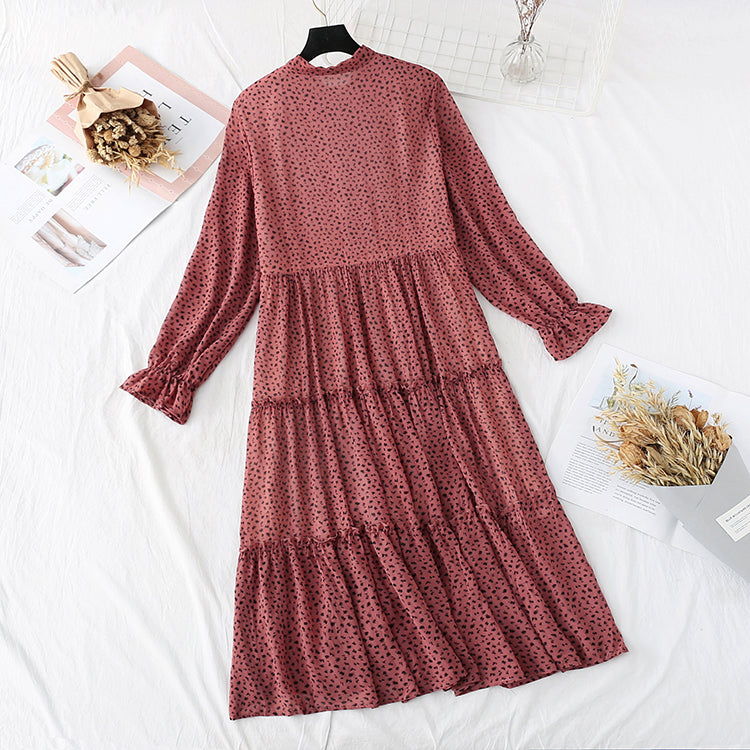 Jupe longue de poupée ample rétro française Jupe trapèze 3984