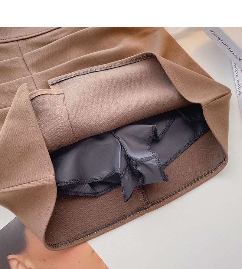 Design sense fashion thin and small split A-line skirt  5545