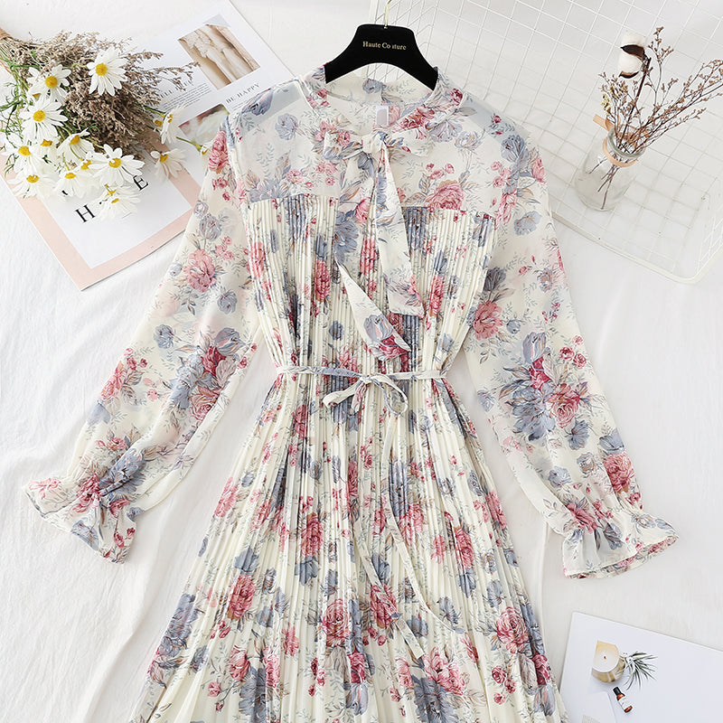 Nouvelle jupe plissée slim pour femme à imprimé floral champignon 4084