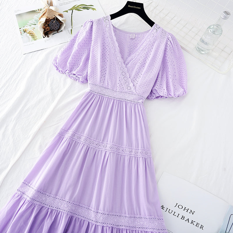 The new cut-out Crochet skirt with slim waist  4170