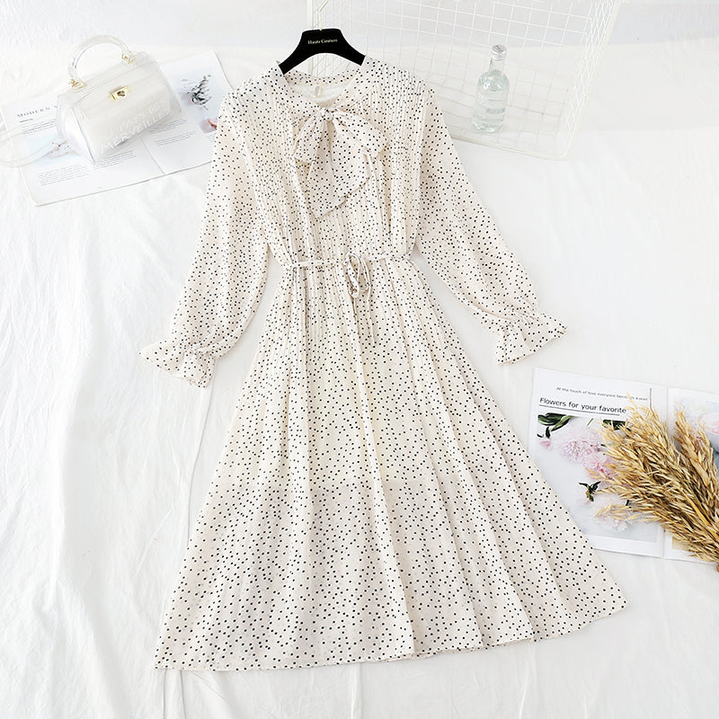 Französischer Retro-Sanftwind mit Faltenrock 3835