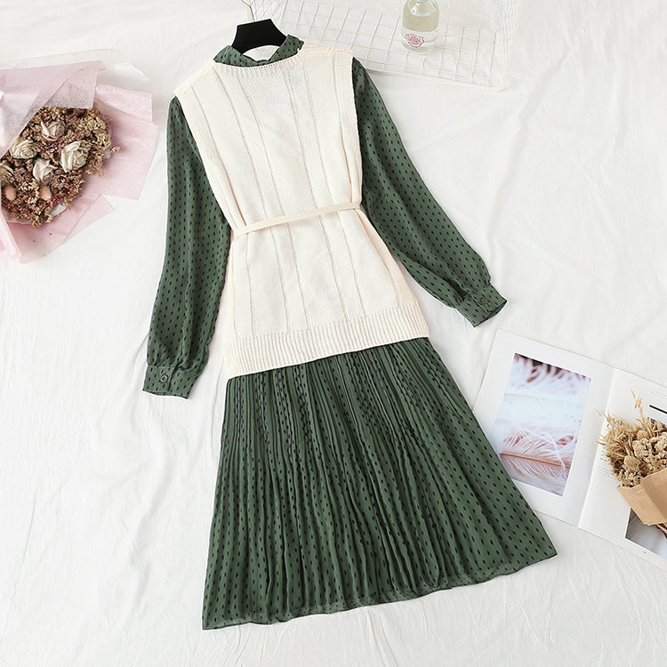 New style small fragrance fashion skirt foreign style two-piece set  4447