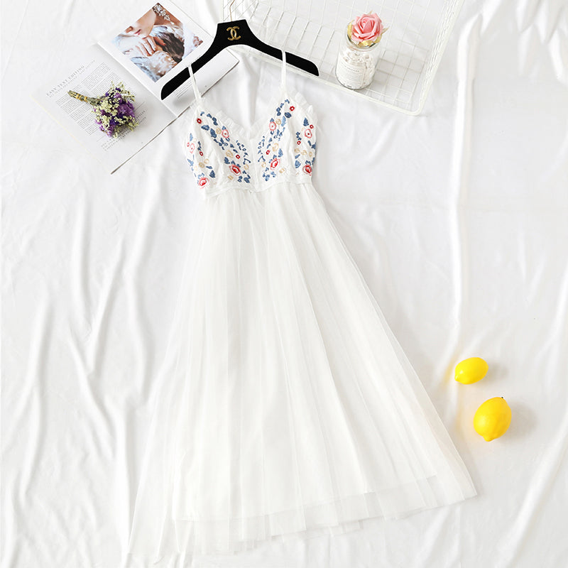 Popular super xiansen embroidered mesh skirt  4099