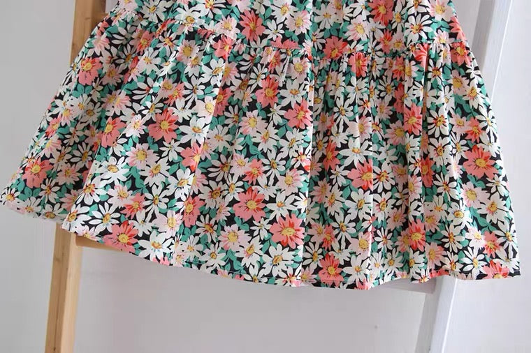 Jupe fleurie printemps et été, jupe parapluie taille haute en coupe A, jupe bouffante de sécurité 3587