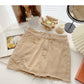 Denim bag hip short skirt personality hole high waist A-line skirt  5366