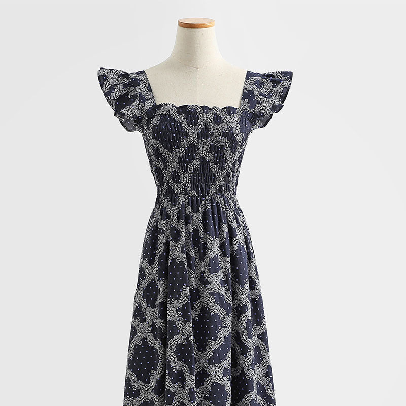 New French floral dress sweet and spicy suspender skirt  4283