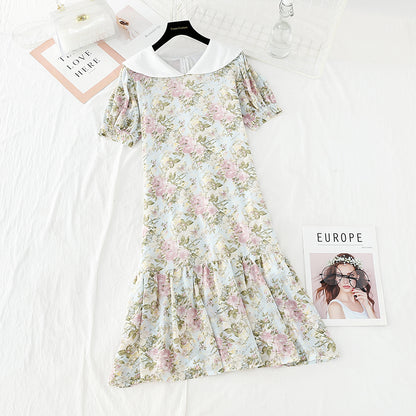 Jupe en mousseline de soie à volants et manches bouffantes pour le premier amour français 4614