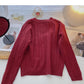 Personalized diagonal button round neck Pullover Top  6108