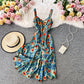 Slim temperament suspender beach skirt women's seaside holiday dress  3791