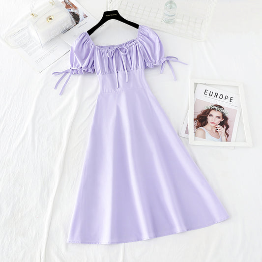 Light mature dress with slim waist  4184