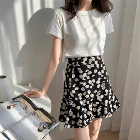 Summer, new style Daisy skirt, floral skirt chiffon A-line skirt  3625