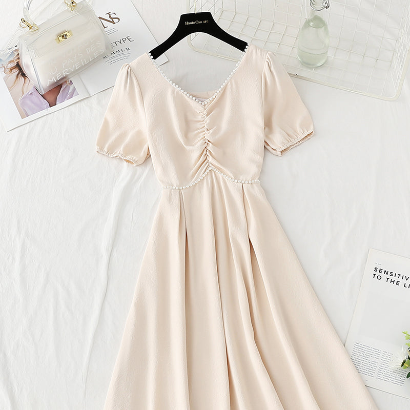 Gentle wind dress women's summer tea break long skirt  4862