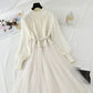 New style bottom sweater stitched mesh French fairy dress  4438