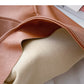 The new Korean design feels irregular and slim fashion PU leather skirt  5528