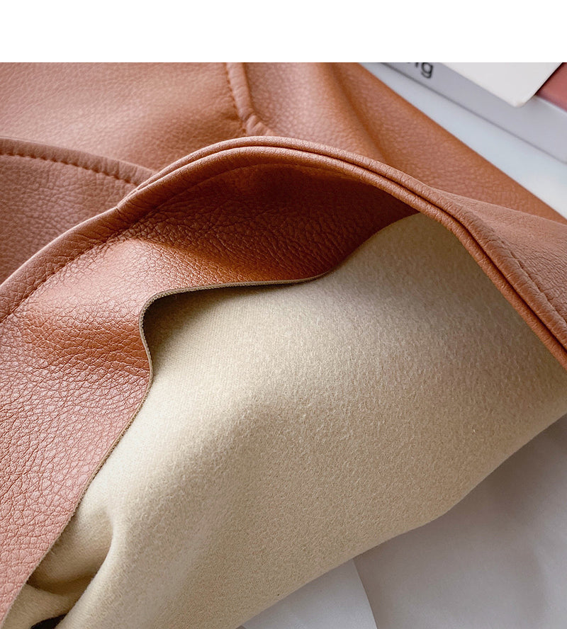 The new Korean design feels irregular and slim fashion PU leather skirt  5528