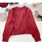 Korean solid color casual personalized single breasted long sleeved top  6042
