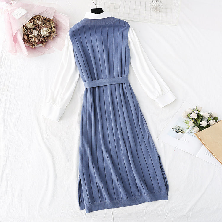 Shirt long woolen skirt over knee suit skirt  3998