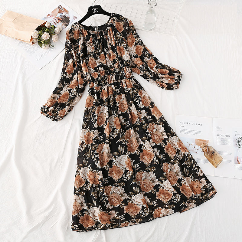 New dress French Vintage Print Dress  4028