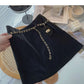 High waist retro chain A-line skirt, thin temperament  5278