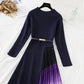 The new waist closing wool dress is over the knee  4769
