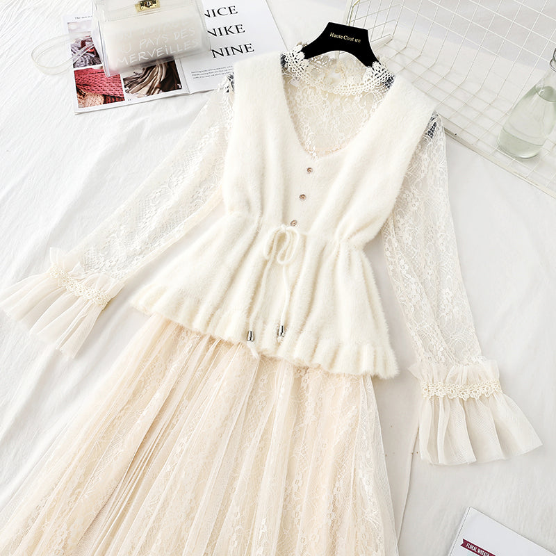 New waistcoat skirt two-piece suit ladies temperament skirt  4553