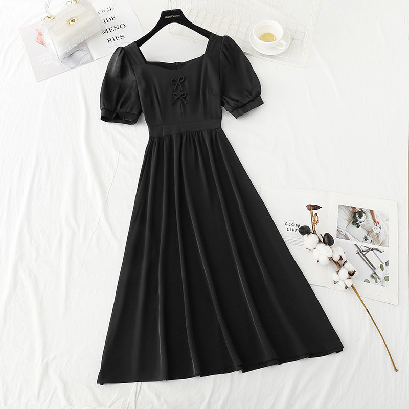 Thin French tea break skirt Kikyo first love temperament a-word skirt  4236